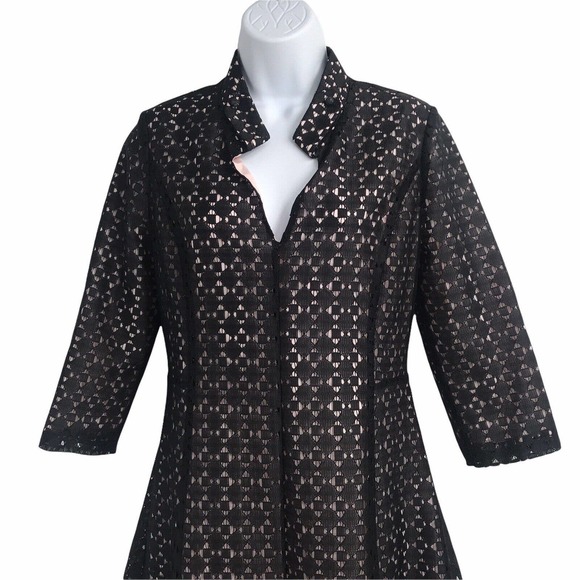 NEW MAX & MOI WOMEN'S SIZE 38 BLACK 3/4 SLEEVE COCTAIL DRESS - Picture 4 of 11